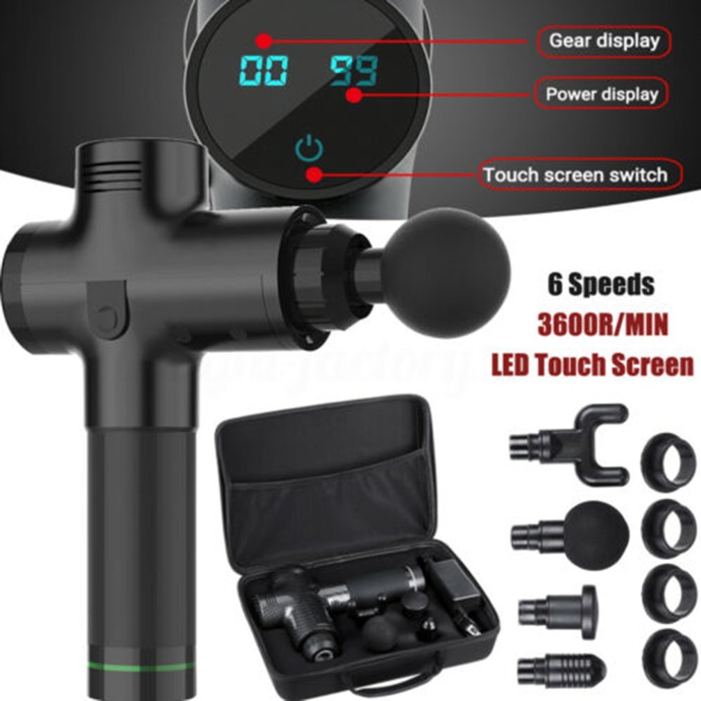 Electric Vibrating Muscle Massager Gun – Quiet, High-Frequency 20-Speed Adjustable Therapy Gun for Deep Tissue Pain Relief & Muscle Recovery