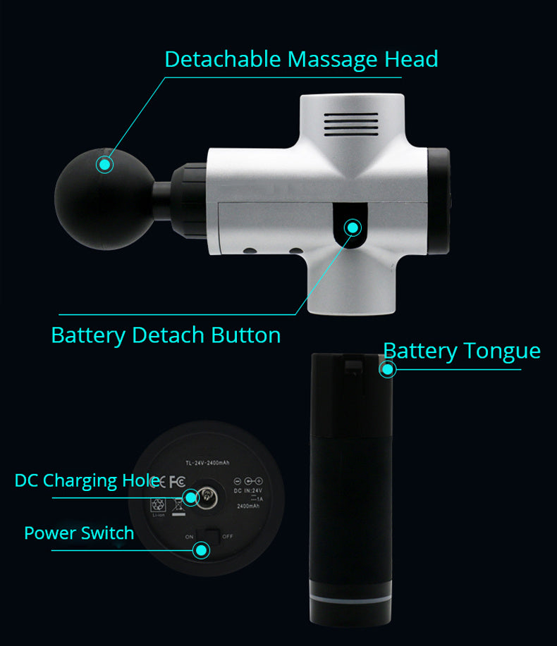 Electric Vibrating Muscle Massager Gun – Quiet, High-Frequency 20-Speed Adjustable Therapy Gun for Deep Tissue Pain Relief & Muscle Recovery