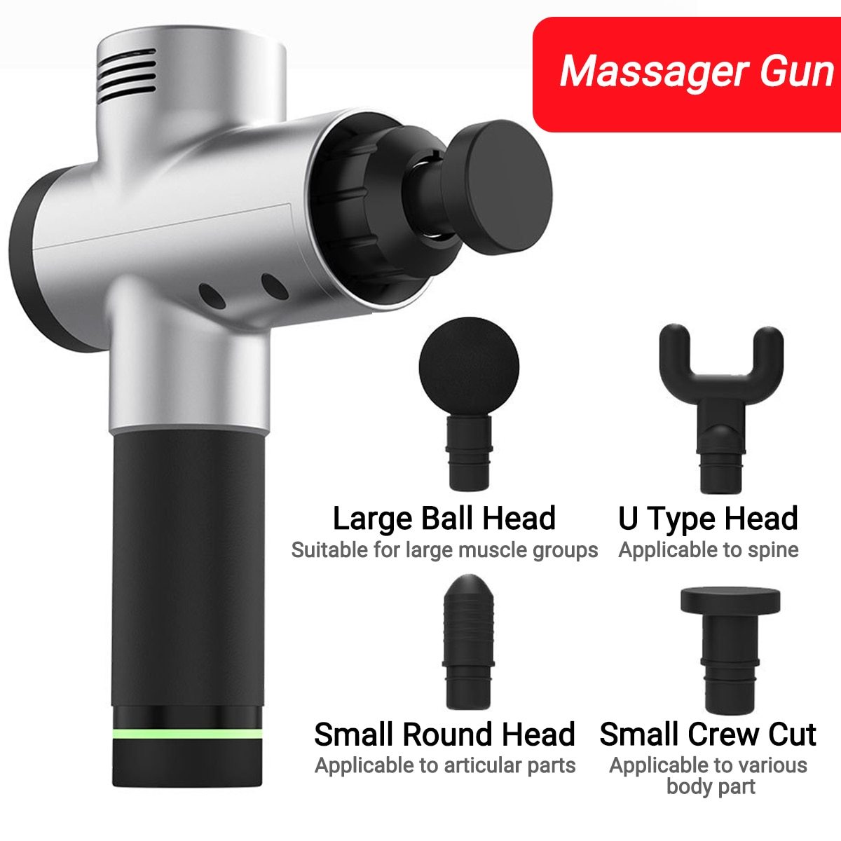 Electric Vibrating Muscle Massager Gun – Quiet, High-Frequency 20-Speed Adjustable Therapy Gun for Deep Tissue Pain Relief & Muscle Recovery