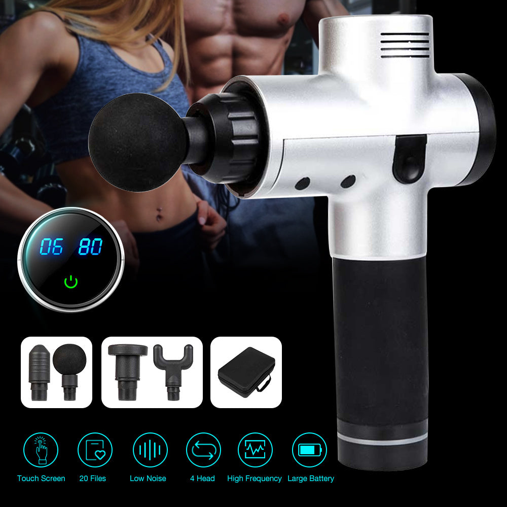 Electric Vibrating Muscle Massager Gun – Quiet, High-Frequency 20-Speed Adjustable Therapy Gun for Deep Tissue Pain Relief & Muscle Recovery