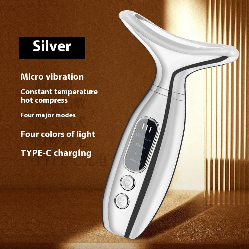 Neck & V-Face Beauty Massager with LED Light Therapy and Charging Function