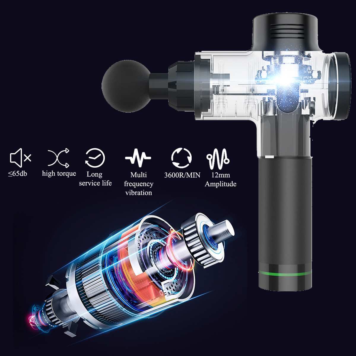 Electric Vibrating Muscle Massager Gun – Quiet, High-Frequency 20-Speed Adjustable Therapy Gun for Deep Tissue Pain Relief & Muscle Recovery