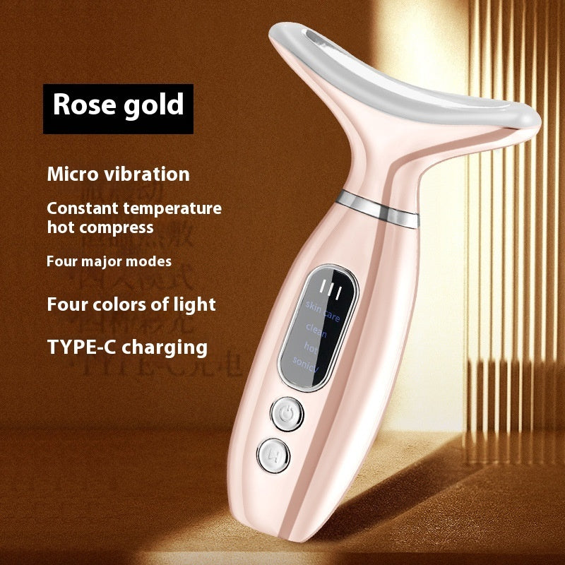 Neck & V-Face Beauty Massager with LED Light Therapy and Charging Function
