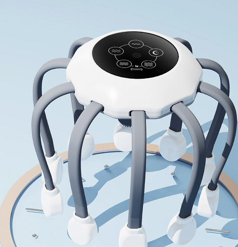 Smart Electric Head Massager Octopus – Portable Scalp Massager with Heat and Vibration for Stress Relief, Hair Growth & Relaxation
