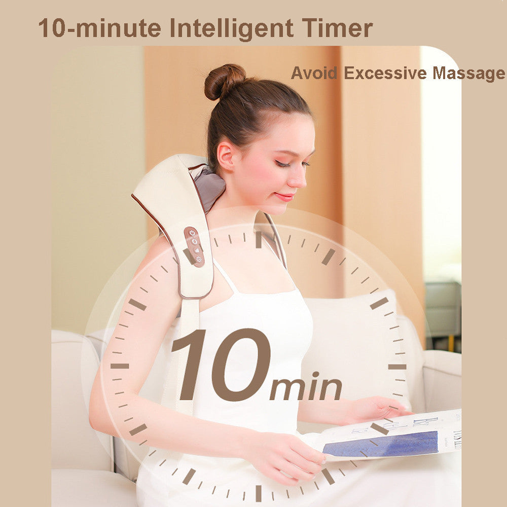Electric Shoulder, Back & Neck Massager – Shiatsu Kneading Massage with Heat for Pain Relief and Relaxation