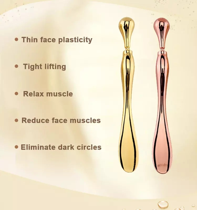 Eye Cream Stick Roller & Metal Spatula – Puff Applicator & Facial Massage Tool