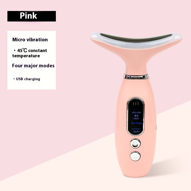 Neck & V-Face Beauty Massager with LED Light Therapy and Charging Function