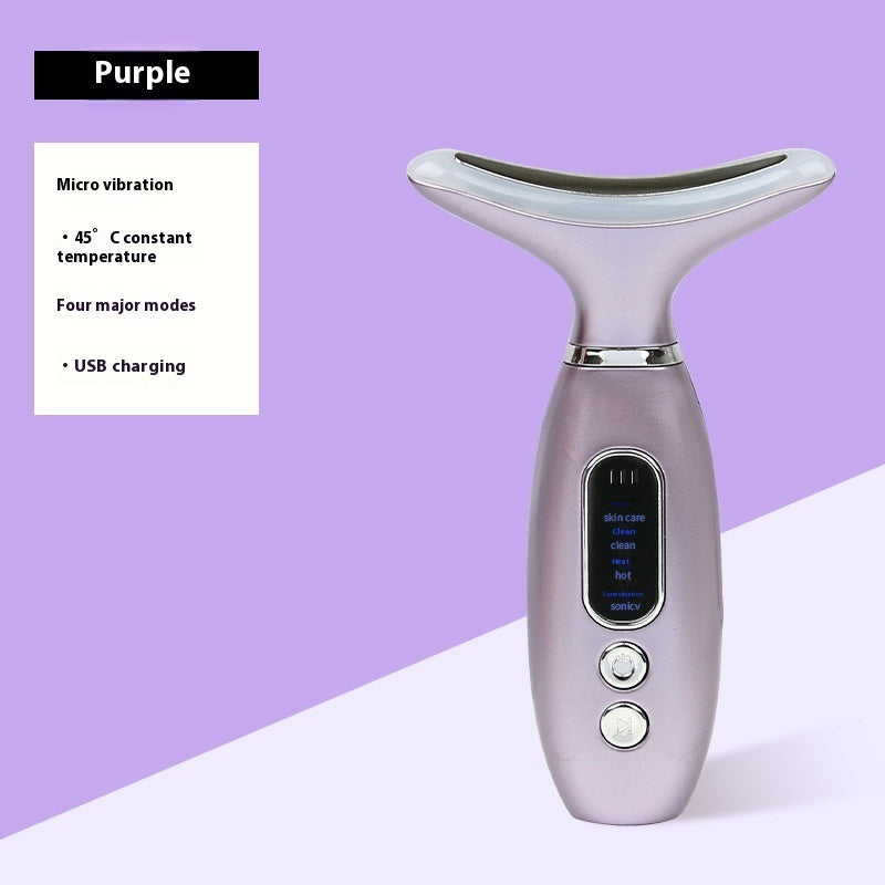 Neck & V-Face Beauty Massager with LED Light Therapy and Charging Function