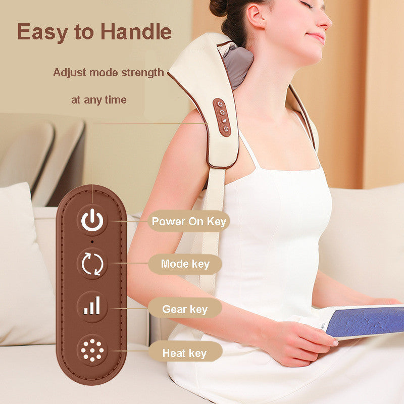 Electric Shoulder, Back & Neck Massager – Shiatsu Kneading Massage with Heat for Pain Relief and Relaxation