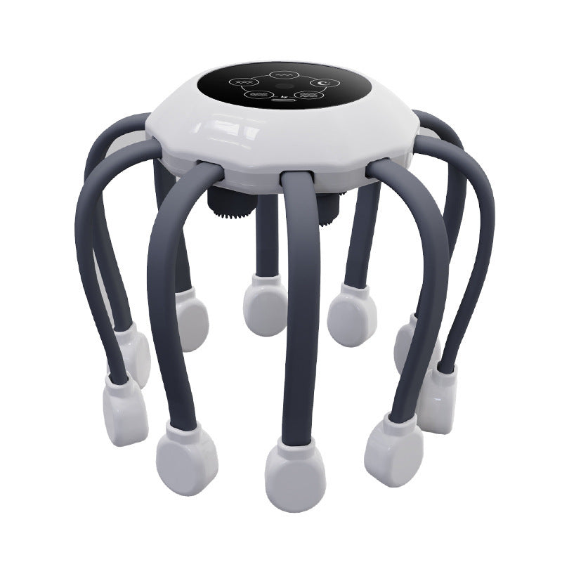 Smart Electric Head Massager Octopus – Portable Scalp Massager with Heat and Vibration for Stress Relief, Hair Growth & Relaxation