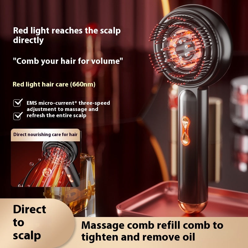 EMS Microcurrent Electric Scalp & Head Massage Comb – Hair Growth & Relaxation Tool