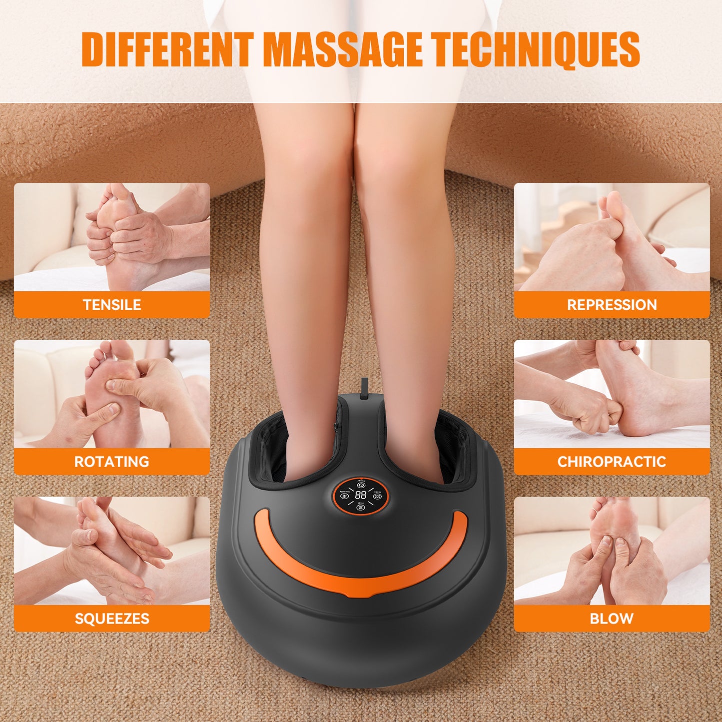 Remote Control Multifunctional Foot Massager – Heated Foot Relief, Shiatsu Massage & Adjustable Settings for Stress and Pain Relief