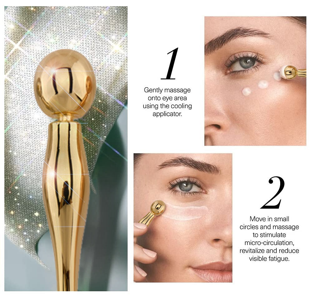 Eye Cream Stick Roller & Metal Spatula – Puff Applicator & Facial Massage Tool